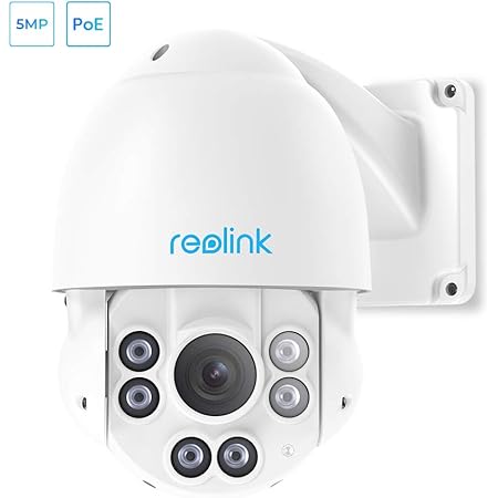 REOLINK PTZ Camera 5-Megapixels 360° Pan 90° Tilt 4X Optical Zoom PoE Outdoor Security Work with Google Assistant, Night Vision Motion Detection IP Video Surveillance