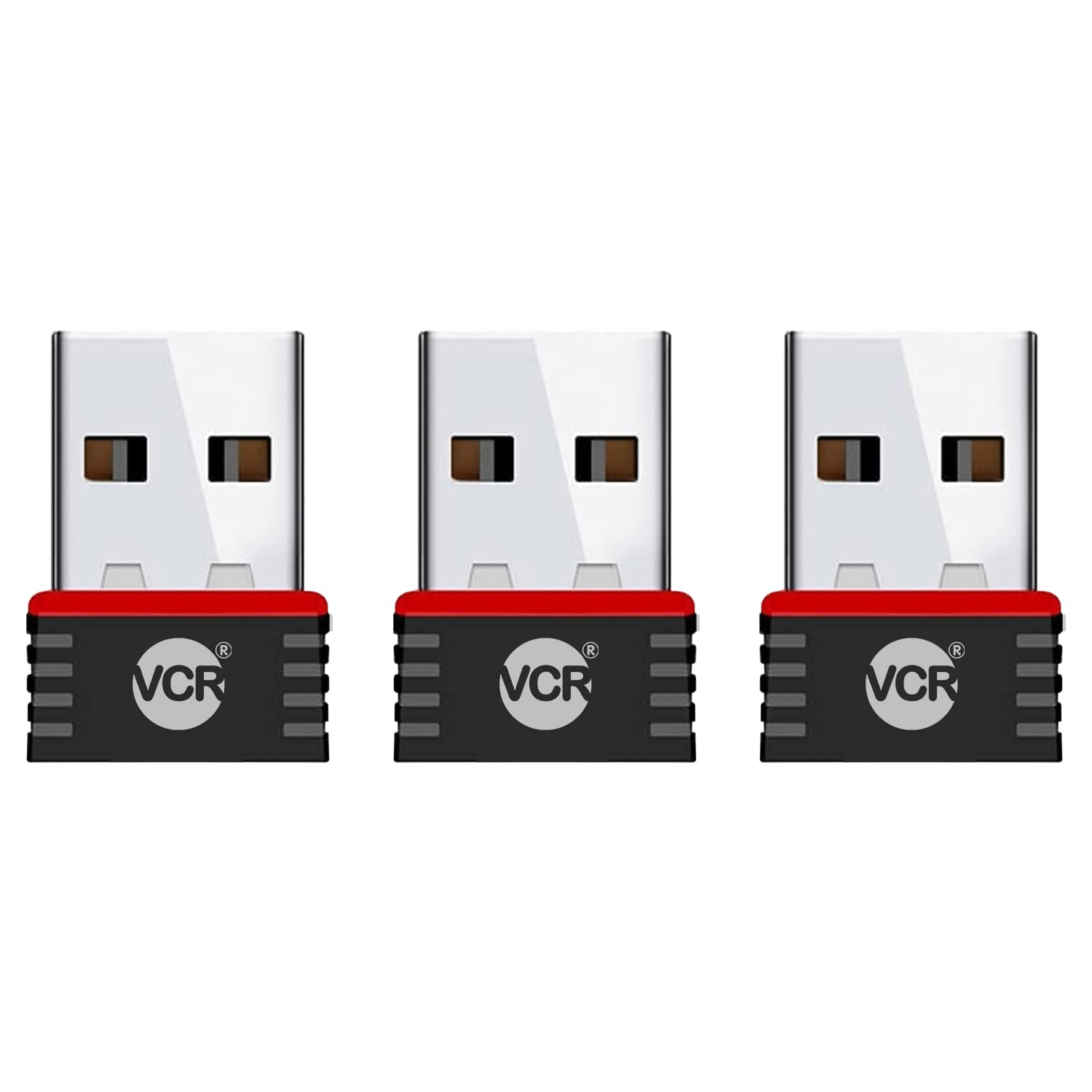 VCR WiFi Receiver Adapter for PC 2 Units of 950 Mbps Wireless Network Adapter WiFi Receiver for Desktop/Laptop, Small Size WiFi Dongle for Windows/Mac OS/Linux Kernel | WPA/WPA2 Encryption Black
