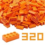 WYSWYG Building Bricks 2x4 Stud 320 piezas, naranja, juego de bloques de construcción clásicos, compatible con todas las principales marcas