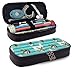 Produktbild Federmäppchen Lama gestreifte Blume Niedlich Themenmuster Gedruckte Mini Schule Bleistiftetui Halter Tasche Büro Stift Box Reißverschlusstasche Set Pu Leder Reißverschluss für Mädchen Jungen Zubehör
