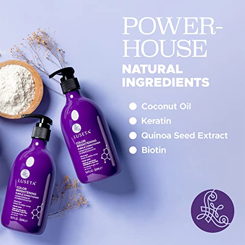 Image of Luseta Purple Conditioner for Colored, Grey, Blonde & Dry /Damaged Hair - Women's Sulfate & Paraben Free, 16.9oz | Tone Maintenance Care - Helps Neutralize Brass & Yellow Tones While Supporting Bright, Fresh-Looking Blonde and Silver Hair