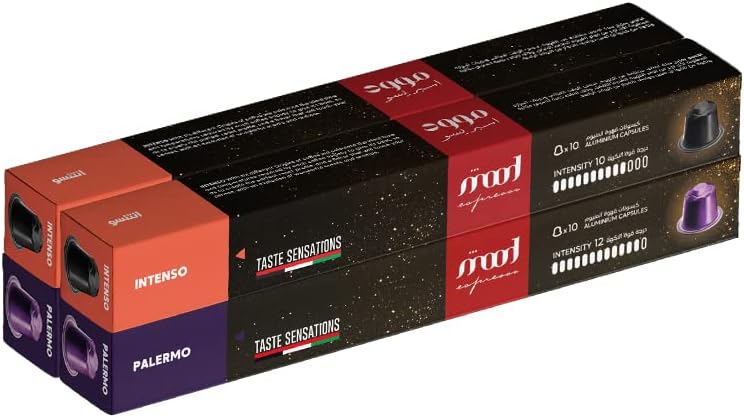Mood Espresso - Nespresso Aluminium Capsules (Palermo & Intenso), Pack of 4 (40 Capsules)
