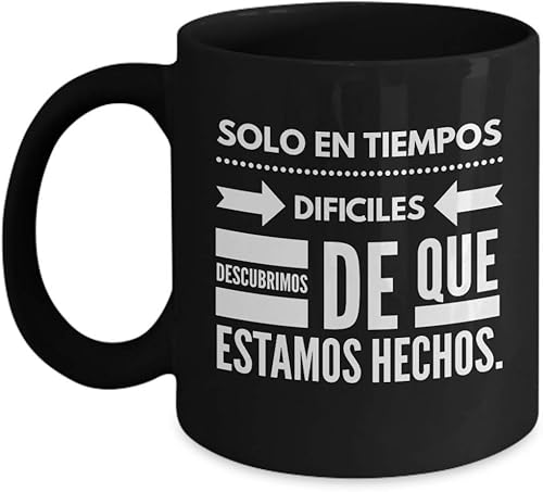 Taza de Cafe Dificiles Vaso, taza de café divertidas, tazas personalizadas, taza de café inspiradoras, taza con mensajes positivos., 11onza, Negro