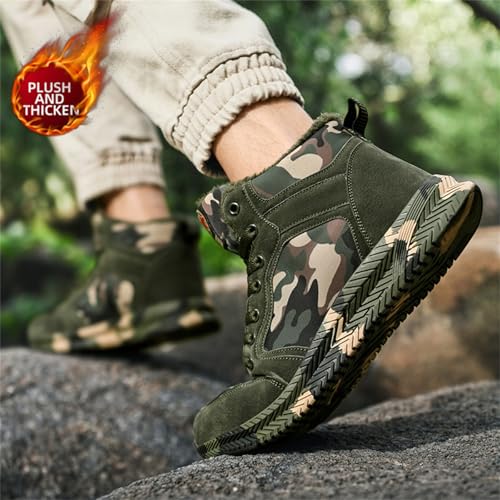 Image of High-top Sports Canvas Camouflage Shoes Suitable for Outdoor Mountaineering and Hiking Training