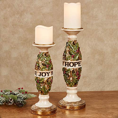 Love Joy Hope Candleholders Ivory Set of Two