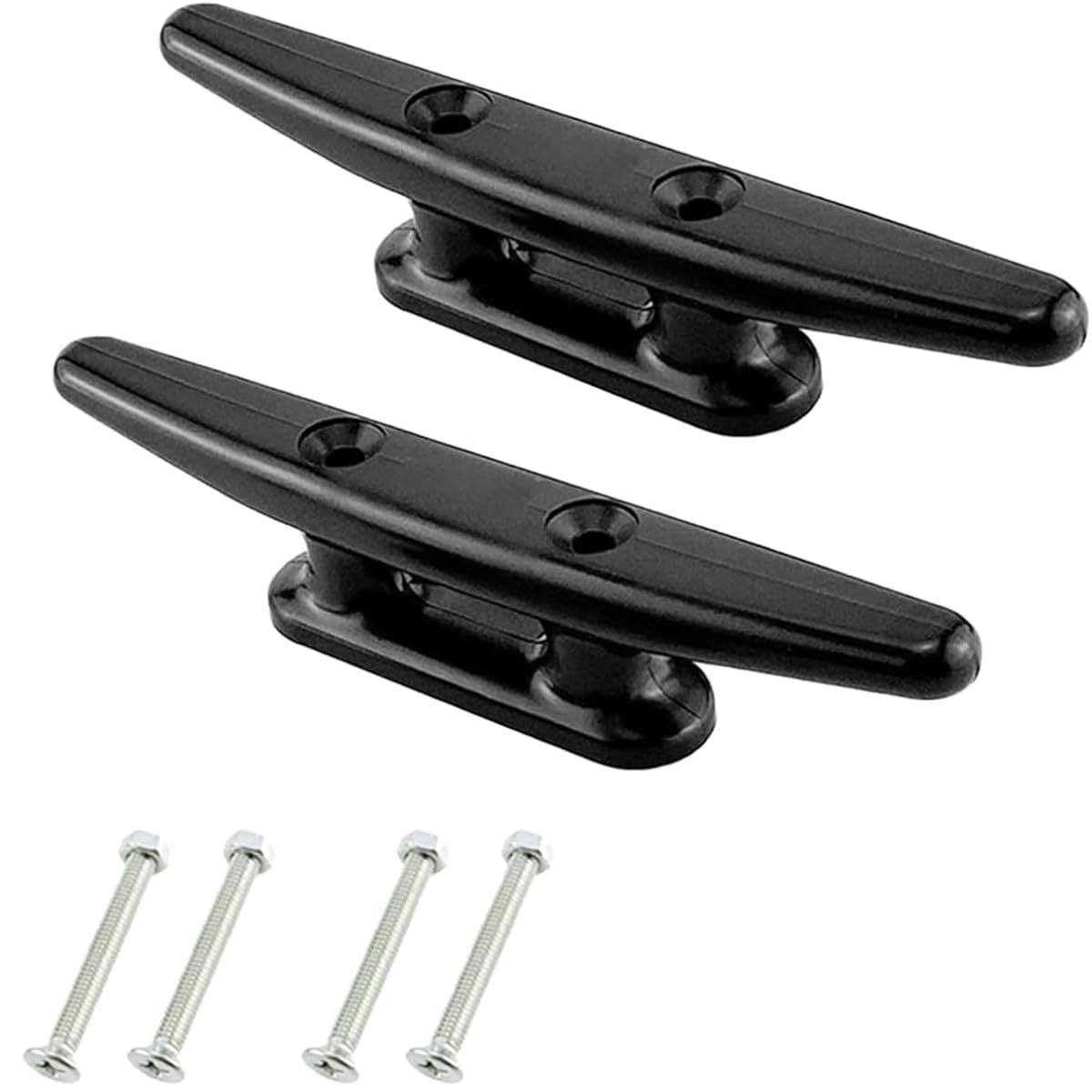 Zwenjuan Mooring Cleat,2Pcs 4" Nylon Marine Cleat,Black Closed Base Rope Cleat for Boat,Yacht, Dock,Dinghy & Kayak Accessories