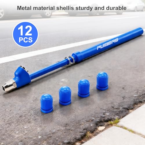 Image of 12 Pack Heavy Duty Truck Tire Pressure Gauges, Dual-Head Tire Gauges for Tire Pressure 10-150 PSI /10 BAR, with 4 Valve Caps for Trucks, RVs, Cars, and Motorcycles