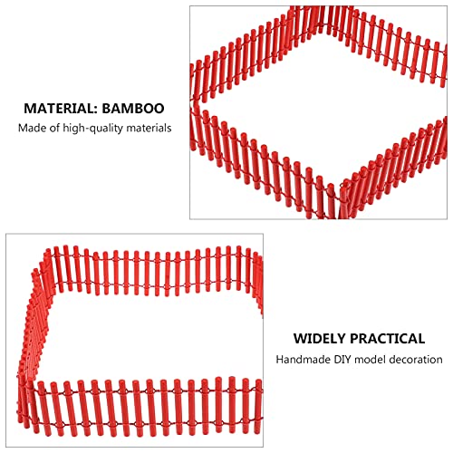 Yardwe 2Pcs Fada Ornamento DIY Gabinete de Bambu Cerca de Piquete Cerca Do Jardim Em Miniatura Mini