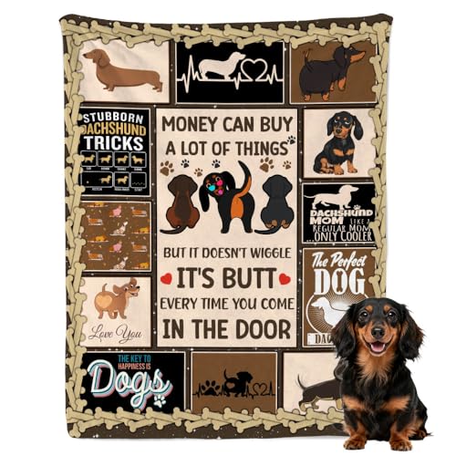 Dachshund Flannel Fleece Blanket Throw Couch Microfiber Soft Cozy Lightweight Luxury Bed Blanket 50"x40"for Kids