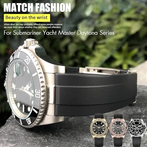 Bracelet caoutchouc vert 20mm pour Rolex Submariner style sport et urbain - 2