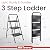 HBtower 3 Step Ladder, Step Stool with Wide Anti-Slip Pedal, Step Ladder Folding Step Stool for Adults, Lightweight Steel Portable ladders for Home Kitchen