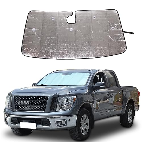 Windshield Sunshade Fit for Nissan Titan 2016-2019, Folding Car Sun Shade for Front Window, Auto Sun Protection Visors Blocks UV Rays and Keeps Vehicle Cool(1PC, 2016-2019) by Fgtagtal - Used condition - US$20.89