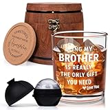 Futtumy Gifts for Brother Adult, Being My Brothers is The Only Gift You Need Whiskey Glass, Brother Christmas gifts, Funny Brothers Gift From Sister Mom Mother Father Friends for Christmas Birthday