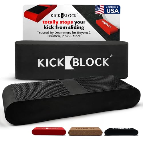 KickBlock Bass Drum Anchor – World's Best Drum Stopper for Creep and Slide Prevention – Ultra-Grip Technology – Lightweight and Portable Accessory – Stage Black