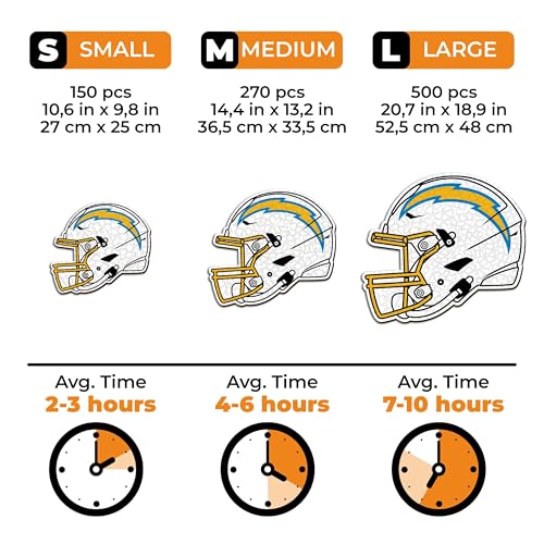 Iconic Puzzles, Los Angeles Chargers Helmet, Wooden Puzzle officially licensed NFL, 100% sustainable - Image 4