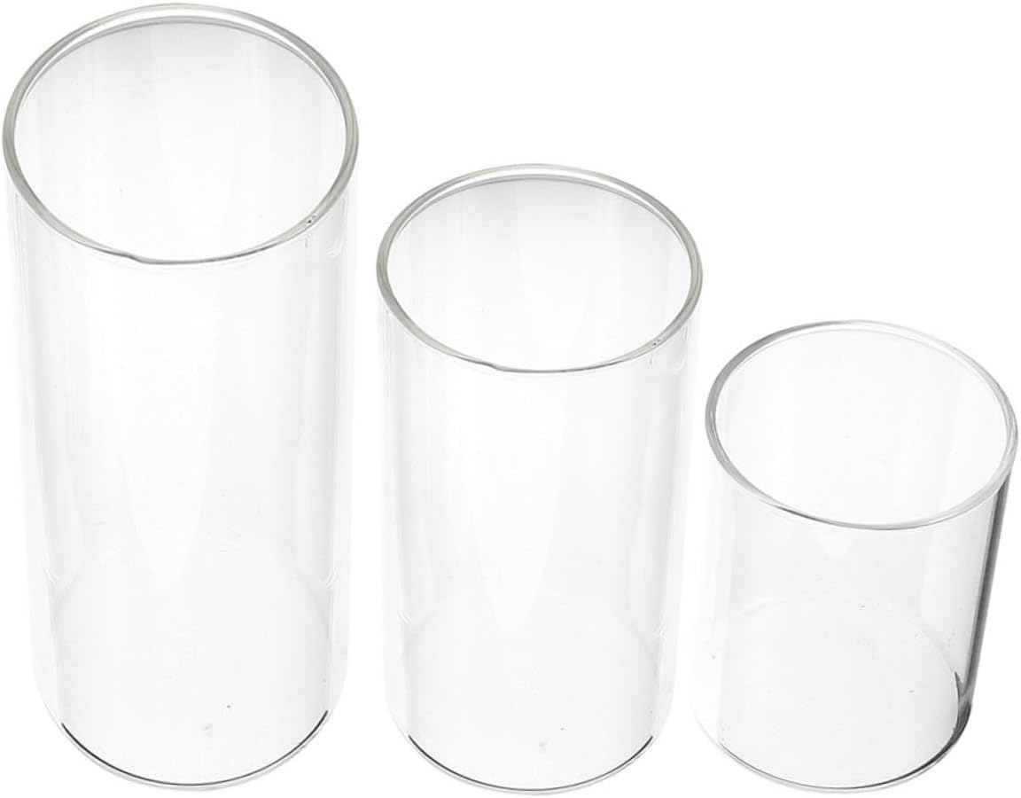 Cabilock 3pcs Glass Candle Holders Cylindrical Design for Wedding Home Decor and Parties Elegant Candle Shade Covers for Votive and Pillar