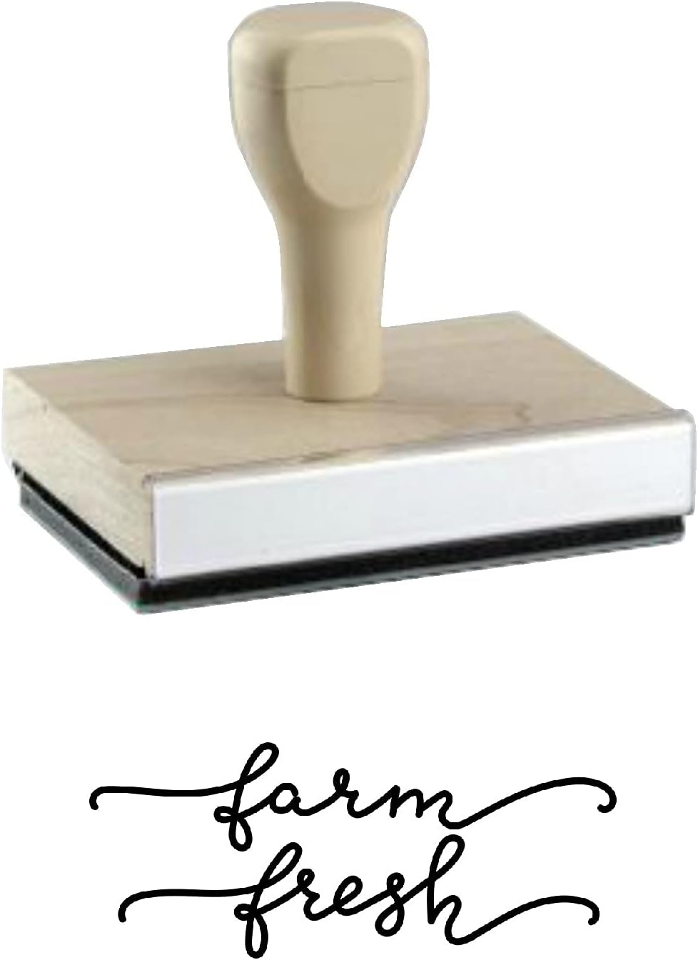 Farm Fresh V2 Rubber Stamp, 1 X 2'' Wood Stamp