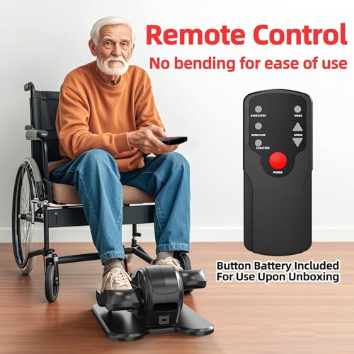 Under Desk Elliptical Exercise Machine, Electric Ellipse Leg Exerciser as Seen on TV for Senior, Quiet Portable Seated Pedal Exerciser Machine with Remote Control, 12 Adjustable Speeds for Home Office - Image 5