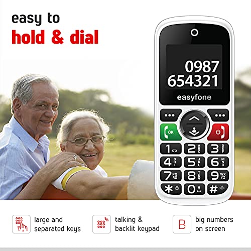 Image of Easyfone Udaan+ 1.8 inch Senior Phone with 20+ Features: Loud Sound, Photo Speed Dial, SOS, Auto-Call Recording, Call Restriction, Includes Care Plan for Quick Ambulance Coordination