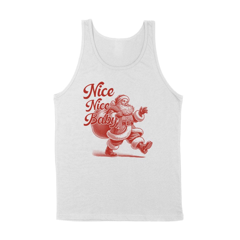 Santa Nice Nice Baby Tank Top Unisex Large White