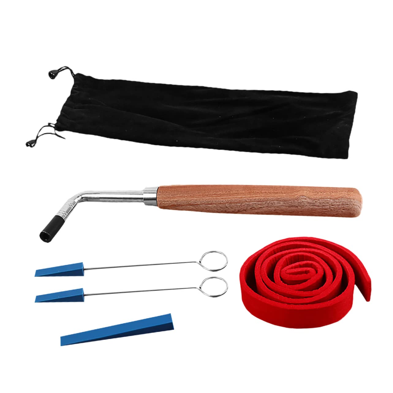 Milisten Kit Professionnel D’accordage de Piano Marteau Sourdine, Bande de Sourdine et Clé de L, Outil D’accordage Polyvalent pour Réglage Précis et Entretien des Pianos