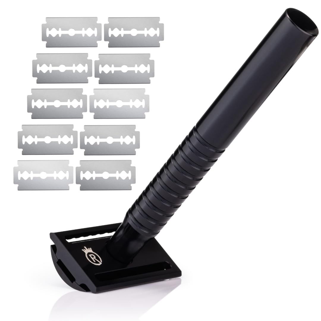 Reggies Razors Jupiter Aluminum Safety Razor for Men - Double Edge Shaving Razor CNC-Machined - Made in UK