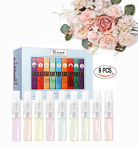 OULVNUO Mini Perfume Set for Woman And GIrls,9 Scent City Fragrances Kit Spray Perfume Gift