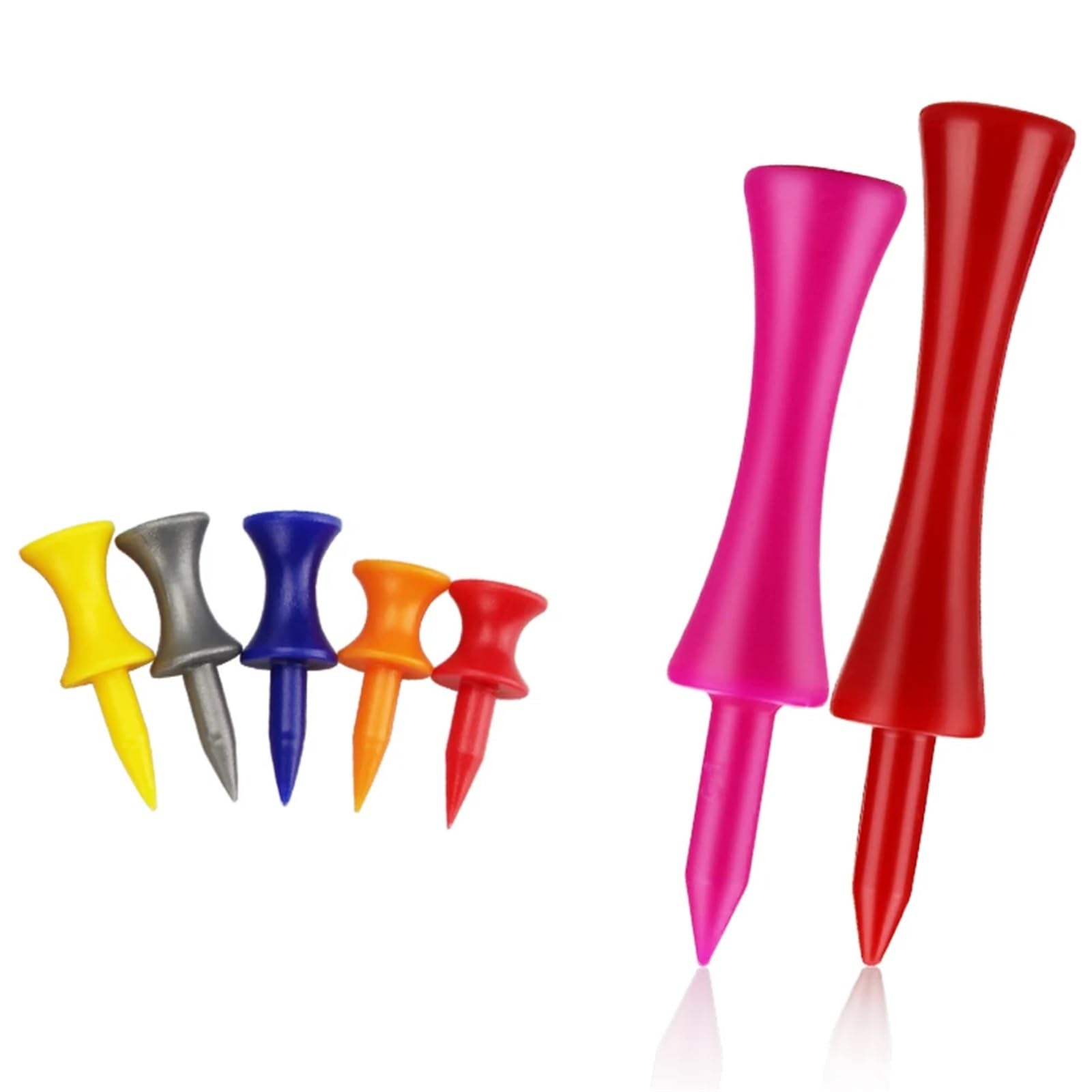 Golf Tee 50 Pcs Kunststoff Golf Tee Golf Tees Bunte for Alle Über Große Fahrer Hybriden Längere Distanz FüR Einen Idealen Abschlag