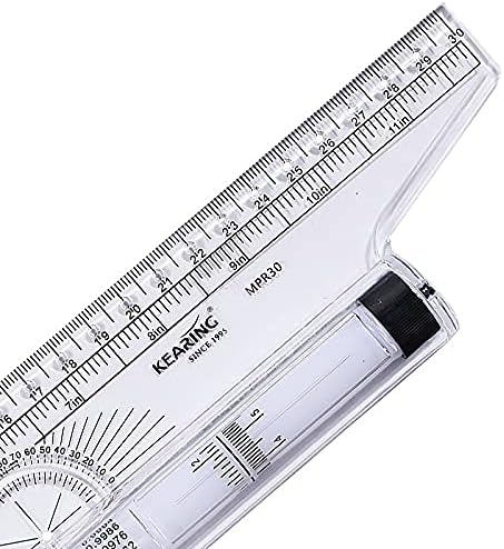 2PCS Measuring Rolling Ruler, 12 Inches Drawing Design Ruler Ruler with Centimeters and Inches Plastic Measuring Tools Measuring Drafting for Student