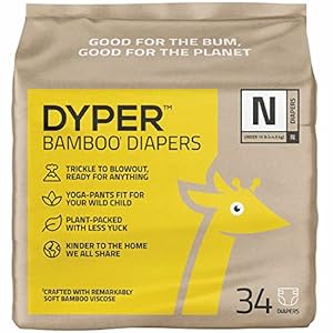 DYPER Bamboo Baby Diapers Size Newborn | Natural Honest Ingredients | Cloth Alternative | Day & Overnight | Plant-Based…