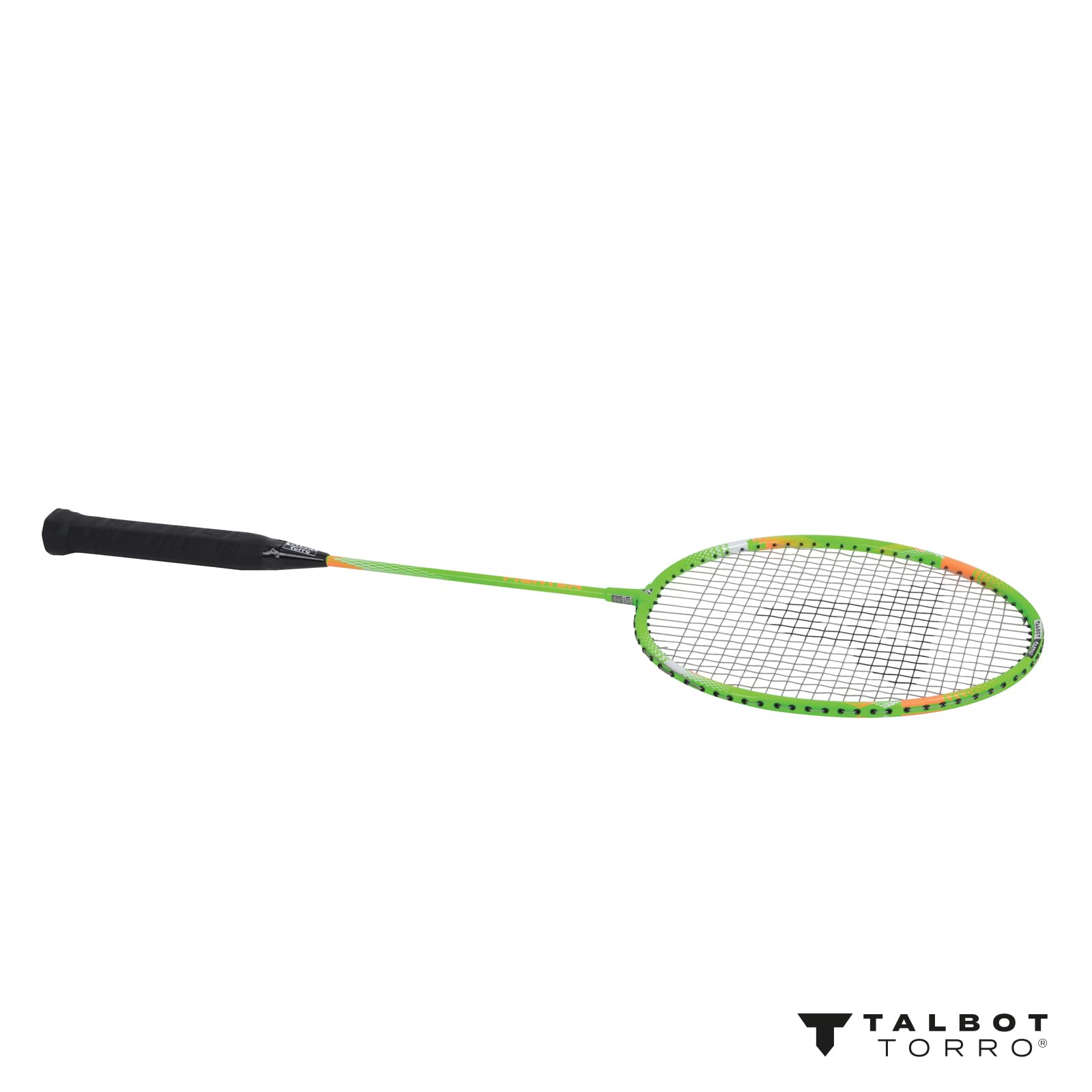 Image secondaire de Talbot Torro Raquette de Badminton Fighter, pour Débutants, Tige en Acier Robuste et Trempé, Tête en Aluminium Léger, Vert/Orange