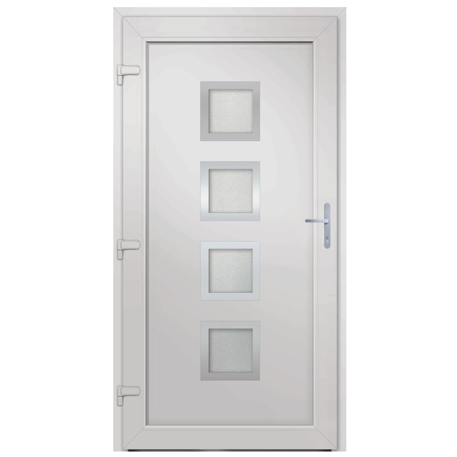 Gecheer Porta Ingresso Antracite 98x190 cm in PVC, Porta Esterna in PVC, Portoncino Ingresso Esterno