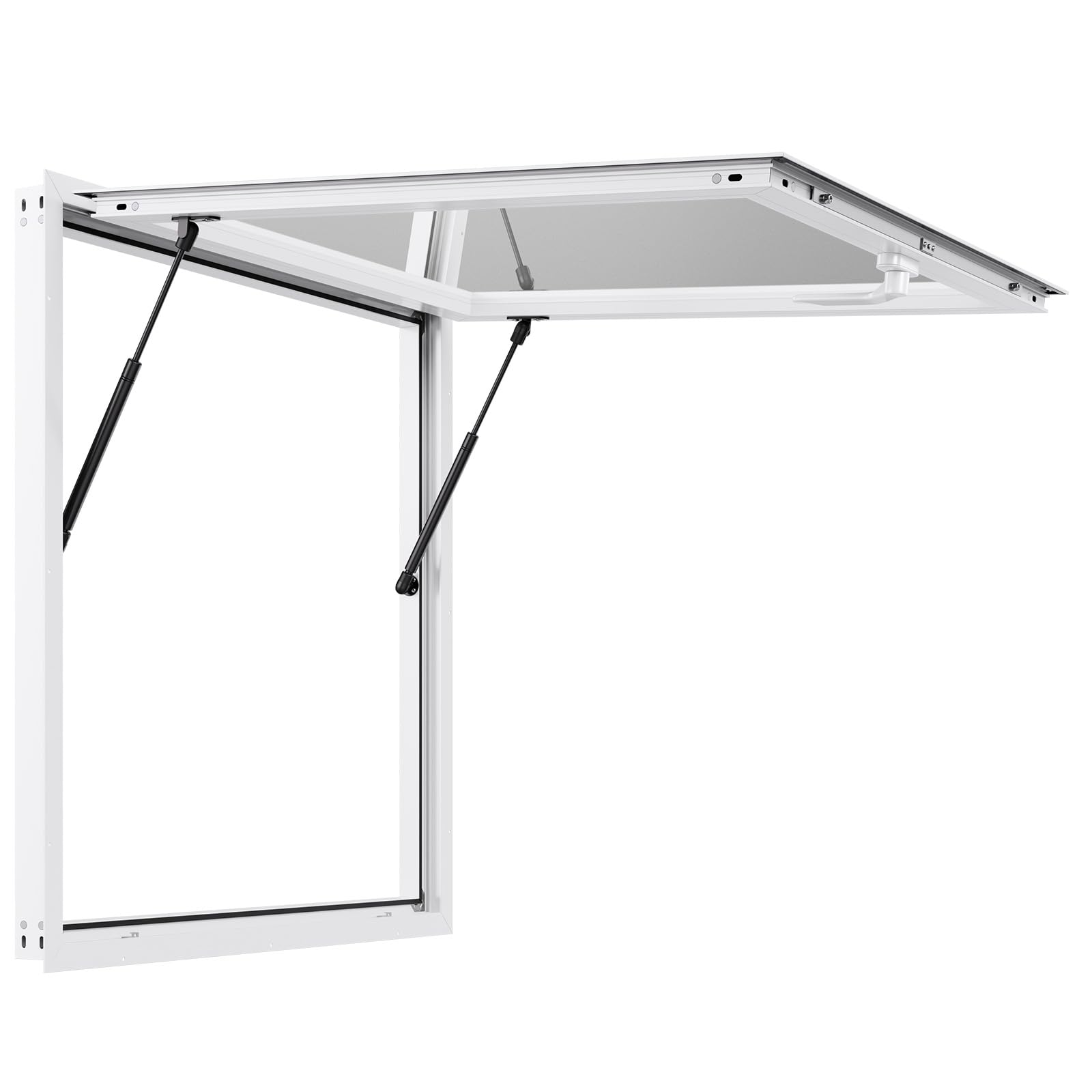 VEVOR Concession Window, Aluminum Alloy Frame Service Window for Food Truck, Up to 85 Degrees Stand Serving Window with Awning Door and Drag Hook (Whole Piece, 36x36in)-image-15