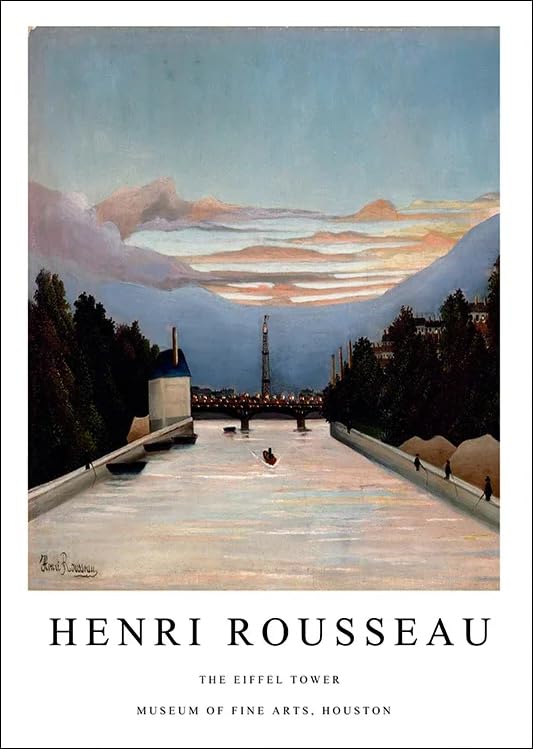 Imprimés paysagers Henri Rousseau Tour Eiffel tableau sur toile de 58x80cm