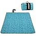 Yorbay Picknickdecke 200 x 200 cm XXL Fleece wasserdicht Decke mit Tragegriff Mehrweg (Blaue Feder)