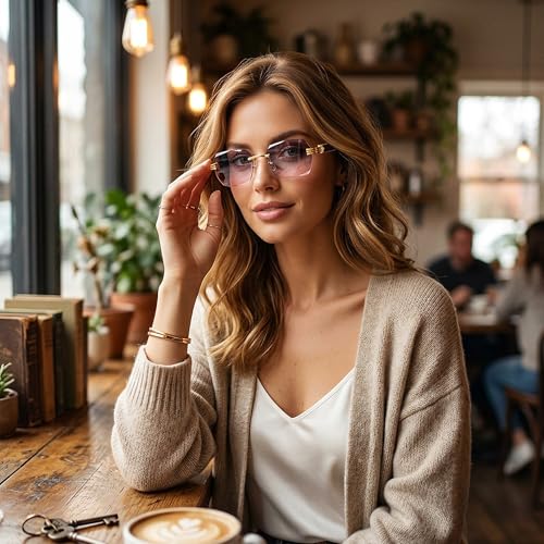 Image of COASION Fashion Rimless Frameless Sunglasses for Women Men Y2k Retro Sun Glasses Square Tinted Glasses