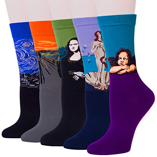 YSense Calcetines de algodón ocasionales de las mujeres para los hombres con calcetines de invierno unisex de la vendimia