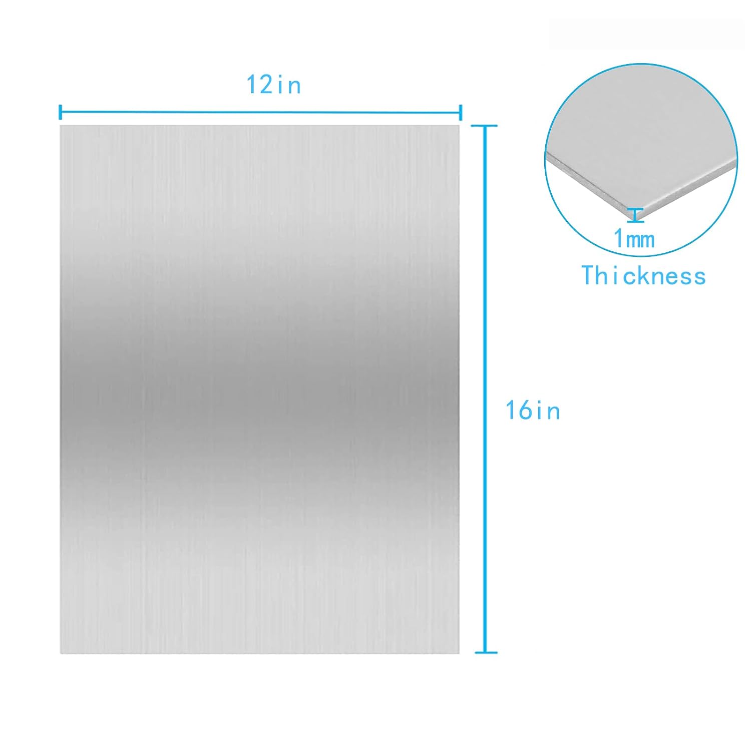 430 Stainless Steel Metal Plates,Suitable for Installation Plate Walls, Suitable for Metal Plates in processes, Kitchens, and Offices (1, 1mm Thick-16inch x 12inch) image 2