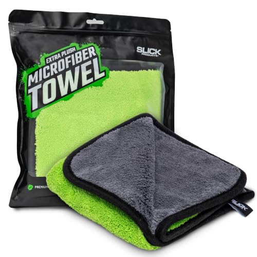 Slick-Products-Extra-Plush-Microfiber-Car-Detailing-Towel-1000-GSM-16x16 Slick Products Extra Plush Microfiber Car Detailing Towel - 1000 GSM, 16x16 - Image 1