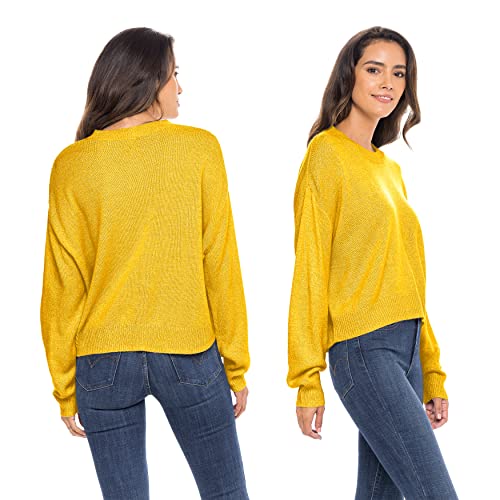 Sexy Basics Women's Long-Sleeve Midweight Cozy Crewneck Sweater | Multi Packs4