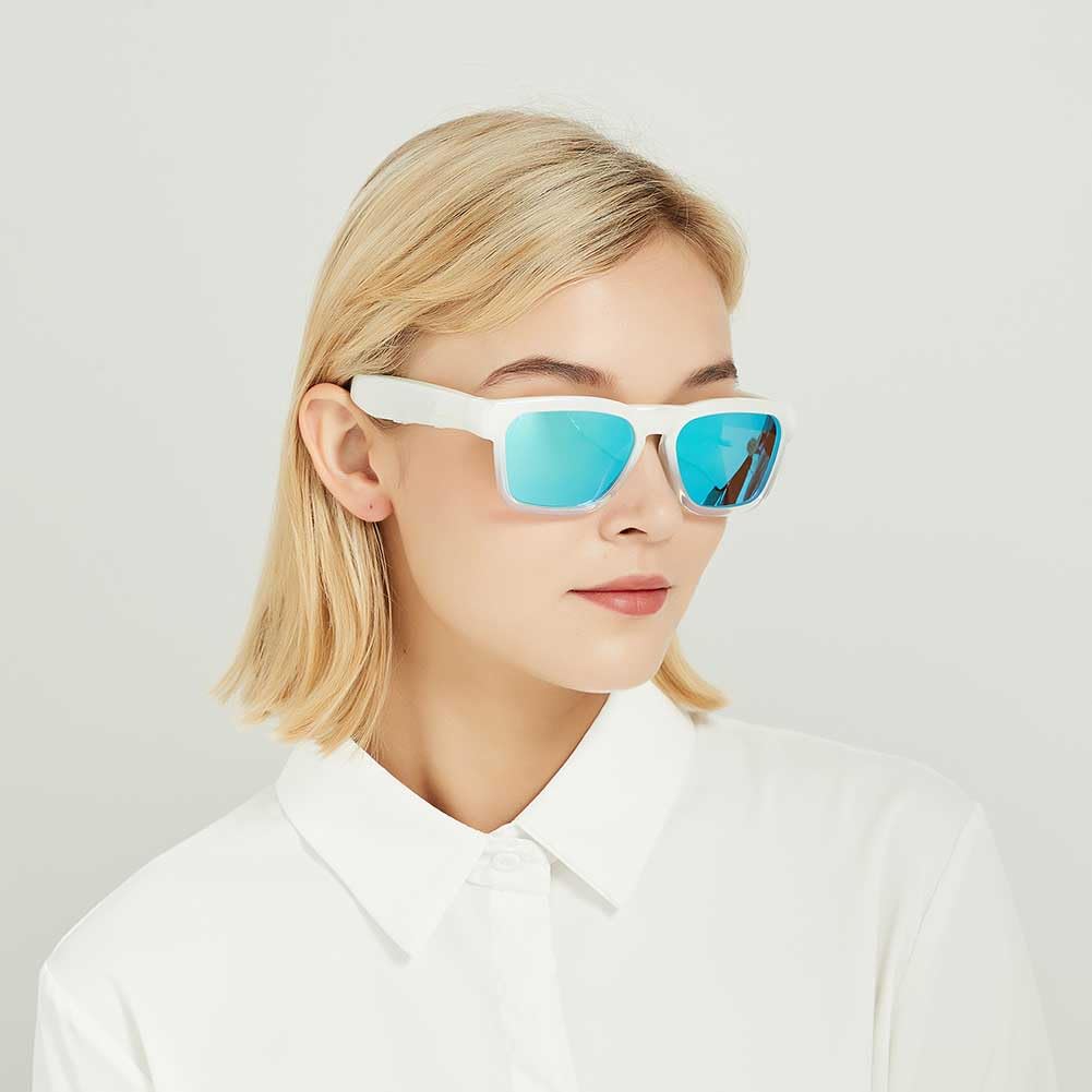 OhO sunshine Audio Sunglasses,Voice Control, Open Ear Style Listen Music and Calls with Volumn UP and Down, Bluetooth 5.2 Smart Glasses IP44 Waterproof Feature for Outdoor Sports