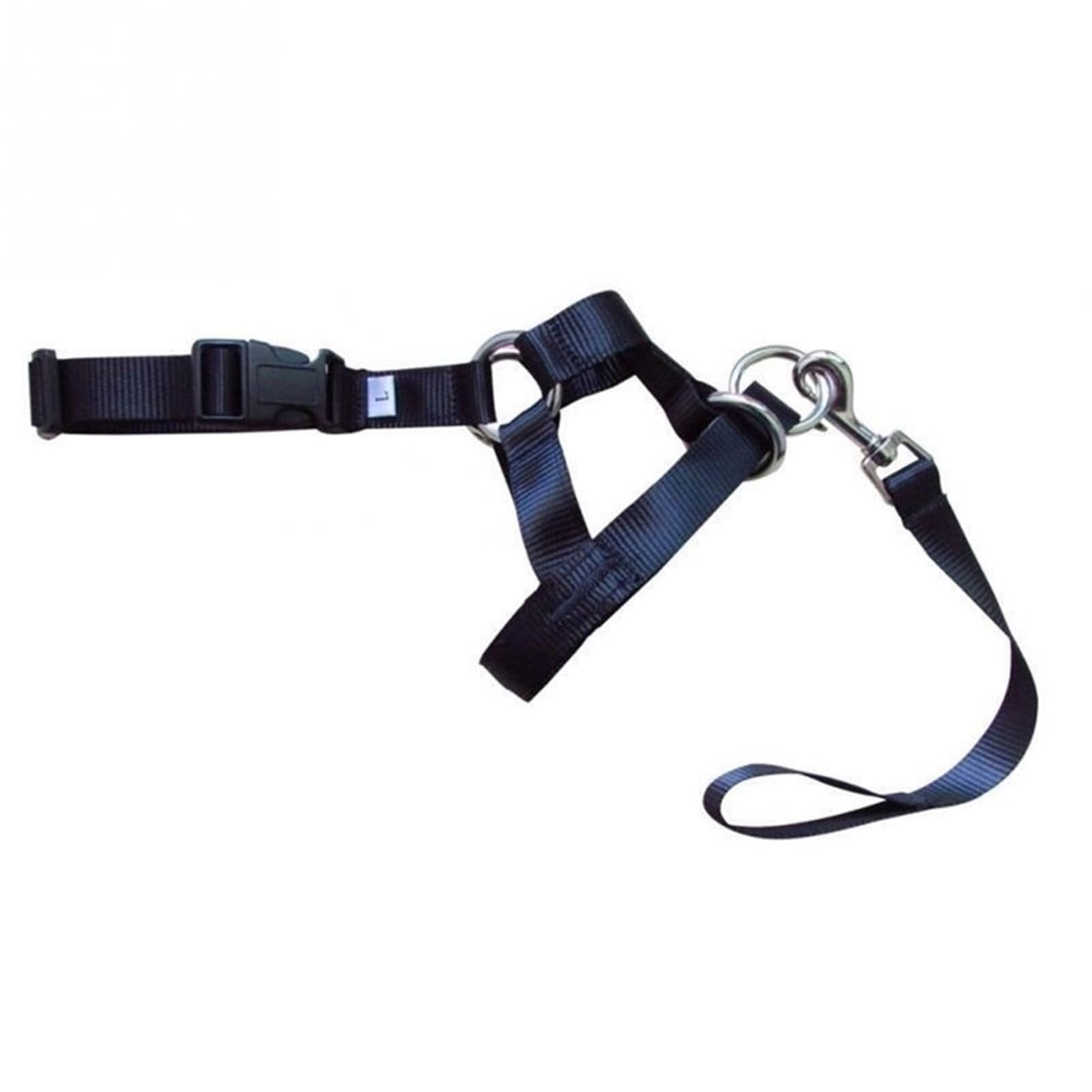 Dog Anti Bark Bite Head Leash Nylon Training Halter Collar No Pull Safe Mouth Harness Stops Pulling (Color : Black, Size : M)