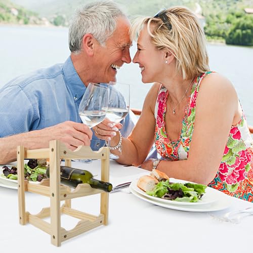 Support de rangement en bois beige pour bouteilles de vin de qualité épuré - 6