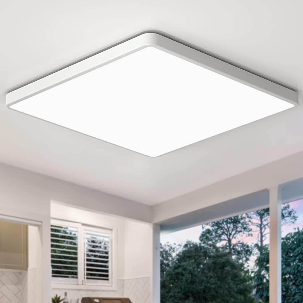 ELEPHANTBOAT ABS 24W LED Ceiling Light for Room Modern Minimalist Square 30 * 30cm Roof Light for Home Ceiling White Light Ceiling Light Flush Mounted Light (6500K)