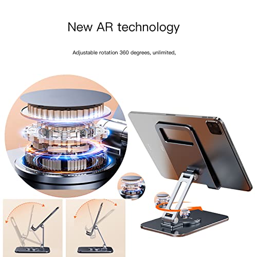 Nbt Cell Phone Stand 360° Rotation Phone Stand Height Adjustable Cell Phone Holder For Desk Foldable Aluminum Desktop Compatible With All Mobile Phones, Iphone 14,Ipad,Tablet 4-12-Desk Accessories #TOP2