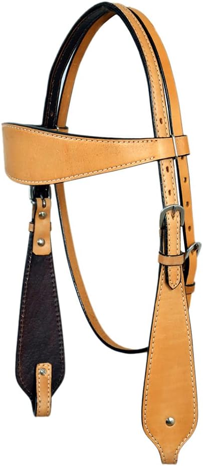 HILASON Western Horse Headstall Breast Collar Set Genuine American Leather Plain Tan | Headstall for Horses Western | Headstall | Horse Headstall | Headstall for Horses | Headstall Set