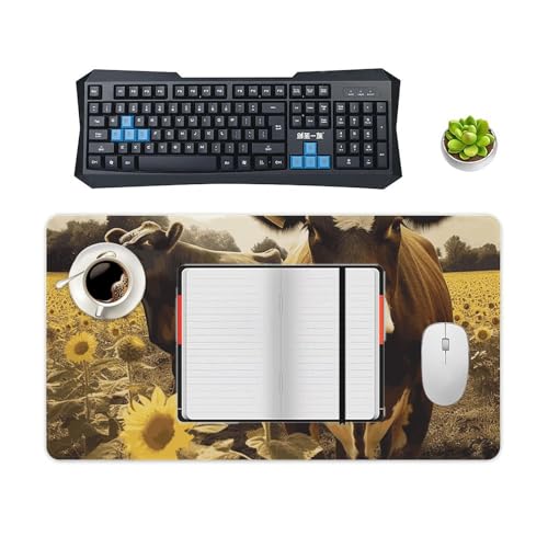 Tapis de souris de jeu protégeant le bureau imprimé vache 3D
