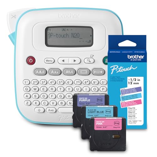 Brother PTN20 Label Maker and Brother BTAG 3M02 Tape (3 Pack)