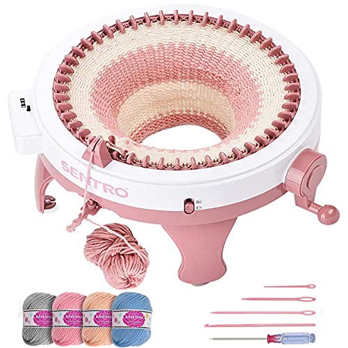 Knitting Machine 48 Needles, Smart Weaving Loom Round Knitting Machines with Row Counter, DIY Knitting Board Rotating Double Loom for Adults and Kids, for Scarf Hat Socks Gloves