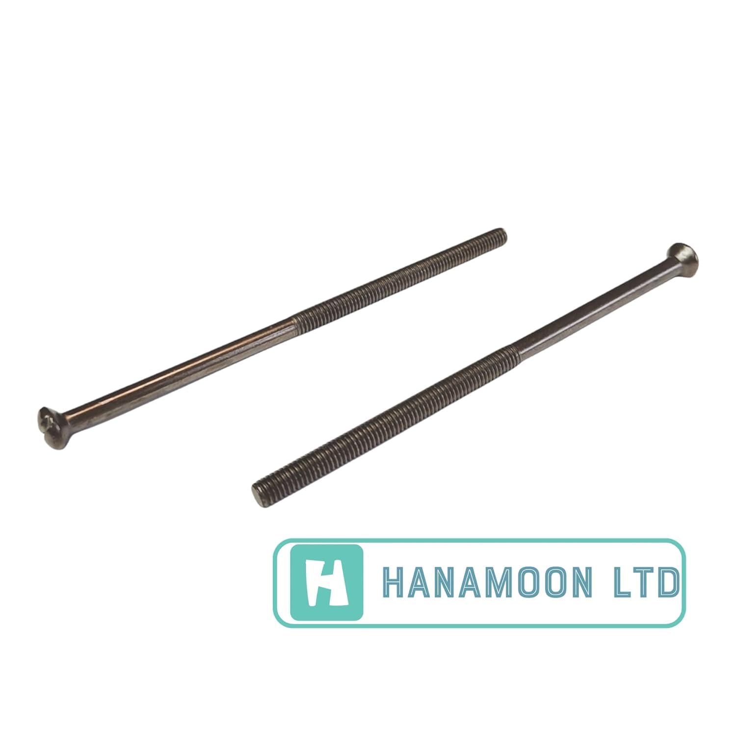 M3.5mm X 75mm Long Black Nickel Electrical Machine Screws for Light Switch Plug Socket - Pack of 100 - Image 2